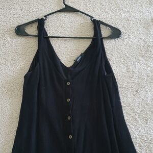 Black Button-Down Women's Romper
